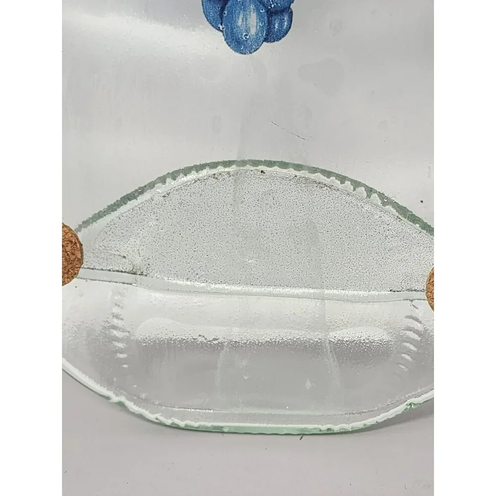 Decorative Glass Wall Hanging Bottle With Grape Design & Jute‎ Rope